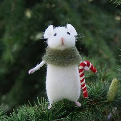 Waldorf Puppenzubehör Handgemachte weiche Baby Maus Mädchen Begleitstoffpuppen Geburtstagsgeschenk Gestrickte Puppe Süße Mädchen Plüschpuppe gefülltes Spielzeug Personalisierte gewebte Puppenkit Image