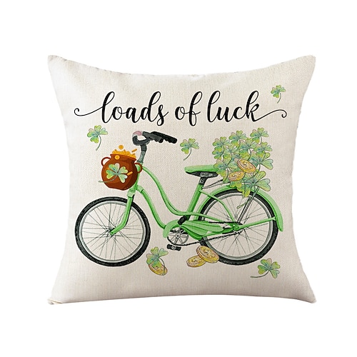 Dekorativer Kissenbezug zum St. Patrick's Day, 1 Stück, Kleeblatt, weicher, quadratischer Kissenbezug für Schlafzimmer, Wohnzimmer, Sofa, Couch, Stuhl Image