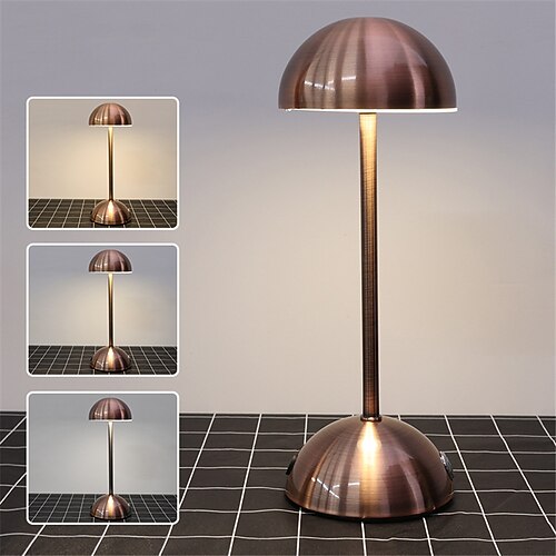 Retro-Schreibtischlampe aus Metall – kabelloses USB-Lade-Touch-Nachttischlicht für Zuhause, Wohnzimmer, Schlafzimmer, 1 Stück Image