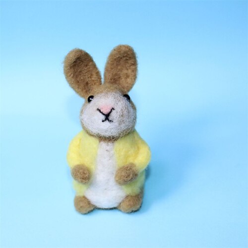 Osterkorb-Füller Nadel Filz Hase handgemachter Woll Miniatur Hase Plüschtier Peter Hase Stil Spielzeug weiches Frühlings Andenken Geschenk für Kinder Mädchen Jungen Baby Waldorf Kindergarten Dekor