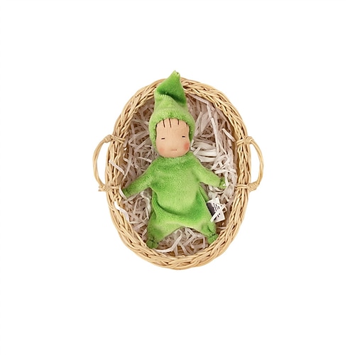 Osterkorb-Füller 4 Stück Waldorf Taschenpuppen mit Körben Mini Steiner Blumen Kinder Plüsch weiche Gnom Pixie Waldorf Spielzeuge für Kinder Mädchen Jungen Frühlings Feiertags Geburtstagsgeschenk Set