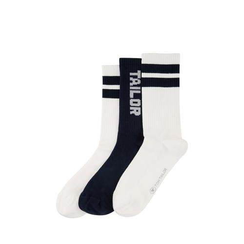 TOM TAILOR Herren Tennissocken im 3er-Pack, blau, Gemustert, Gr. 43-46