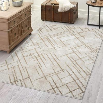 Teppich CARPET CITY "ANTIK245", beige (creme), B:200cm H:10mm L:290cm, Polyester, Teppiche, Kurzflor, 3D-Optik, Klassisch-Modern für Wohnzimmer, Schlafzimmer Image