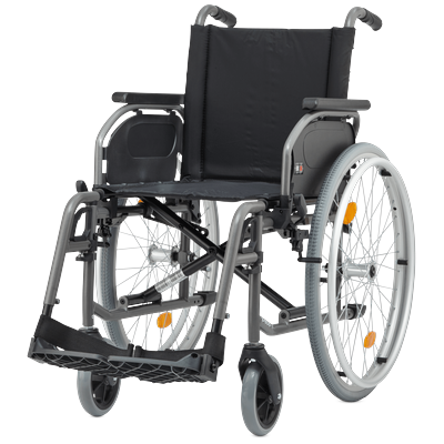 Transportrollstuhl BISCHOFF & BISCHOFF "S-Eco 2, variable Sitzbreiten", grau (anthrazit), Rollstühle, B/H/L: 67cm x 92,5cm x 110cm, einfacher Ein- und Ausstieg, Beinstützen beidseitig schwenkbar, B:67cm H:92,5cm L:110cm