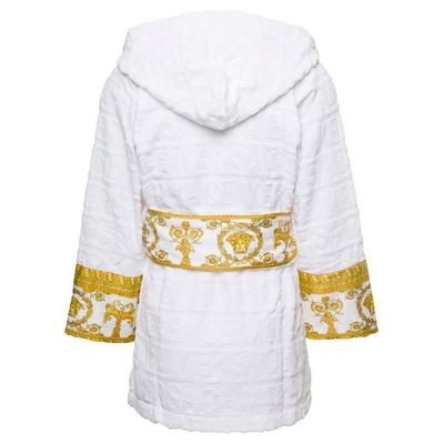 Accappatoio Corto Con Motivo Barocco - White - Versace Nightwear