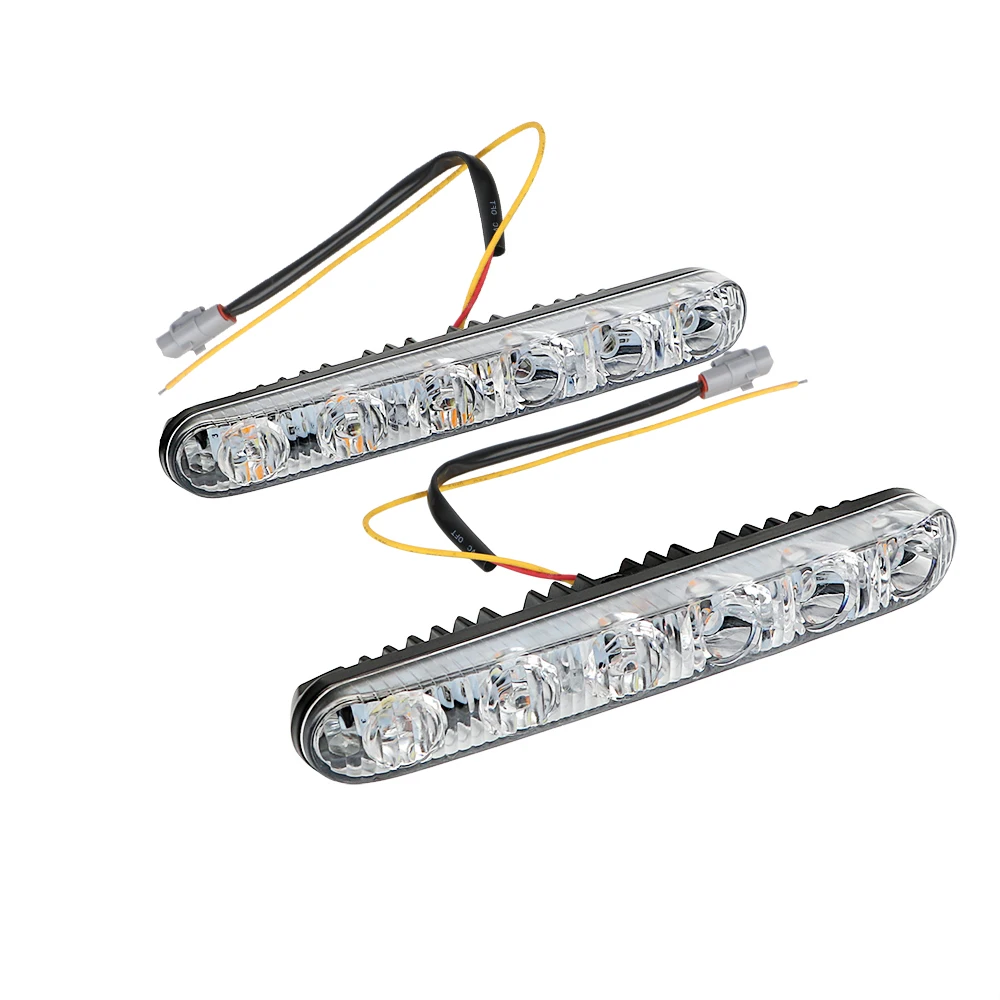 1 paio di luci diurne universali per auto Styling DRL impermeabili per auto Luce diurna a LED Indicatori di direzione Luci di marcia diurna automatiche