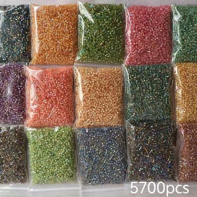 TEMU 5700 Glass Seed Beads Set, 2.5mm In 15 Colors - Suitable For Making, Bracelets, Necklaces, Earrings, And Crafts As A Valentine's Day Gift For Mother - Beading Supplies Image