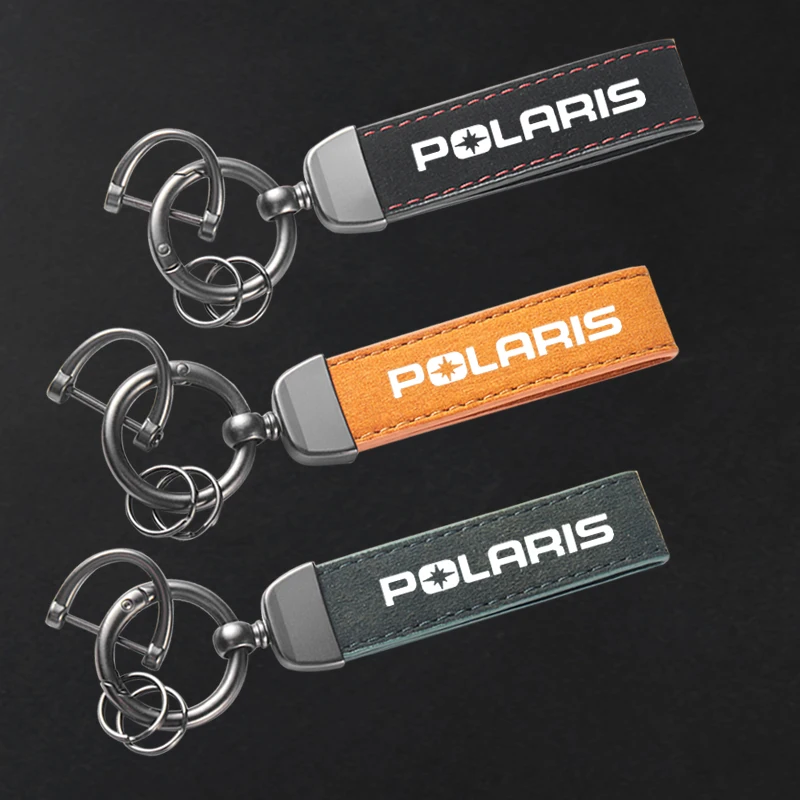 Für POLARIS Autozubehör Hochwertiges Leder Wildleder Schlüsselanhänger Auto Sport Schlüsselanhänger Image