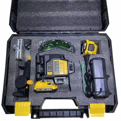 Cross 16 Line Green Beam Laser Level Set Self Leveling 4d Auto Rotary Construction Nivel Laser Level With Lithium Batteries Kits