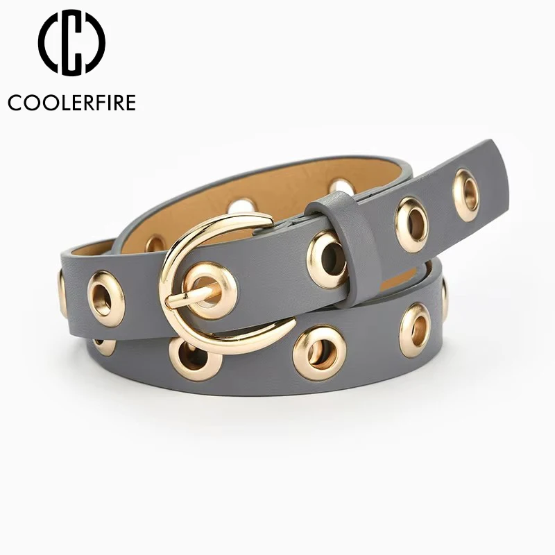 Neue Punk Rock Gürtel für Frauen Luxus Marke Vintage Hohe Qualität Frau Bund Mode Verzierte Nieten Taille Arbeits Strap DT143 Image