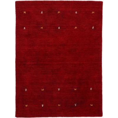Wollteppich CARPETFINE "Gabbeh Uni, auch als Läufer und Rund erhältlich", rot, B:160cm H:15mm L:230cm, Wolle, Teppiche, reine Wolle, handgewebt, Gabbeh Loom Tiermotiv, große Farbauswahl Image