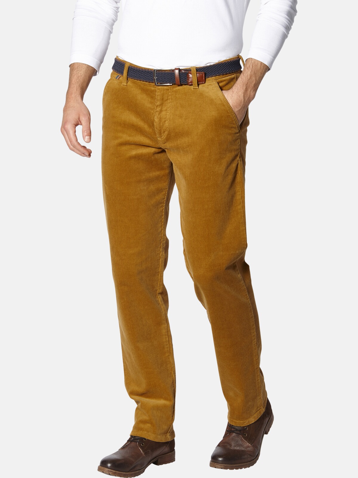 Cordhose BABISTA "Cordhose BABESTINI", Herren, Gr. 54, N-Gr, gelb (dunkelgelb), Obermaterial: 97% Baumwolle CO. 3% Elasthan EL., Hosen Cordhose
