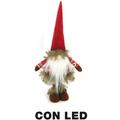 Gnomo tessuto con led rosso cm15x11h45