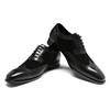 Herrenschuh mit klassischer Ziernaht Businessschuh Glattleder Halbschuh Schwarz