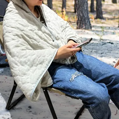 Portable Heated Blanket Heated Throw Blanket USB-Heating Poncho Shawl Soft Winter Heated Blanket