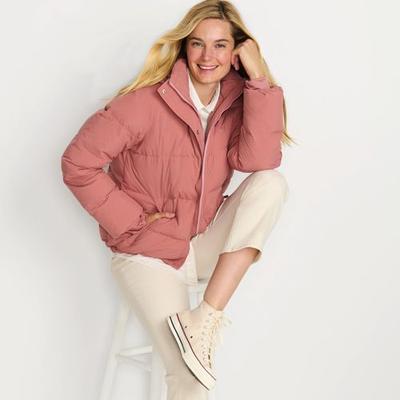 Puffer Down Jacket, Women, size: 20-22, plus, Red, Nylon/Down, by Lands' End