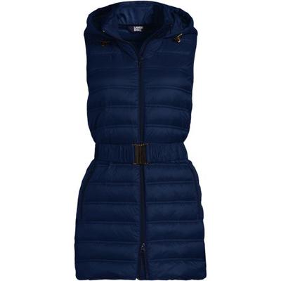 Wanderweight Down Ultralight Packable Belted Gilet, Women, size: 20-22, plus, Blue, Nylon, by Lands' End