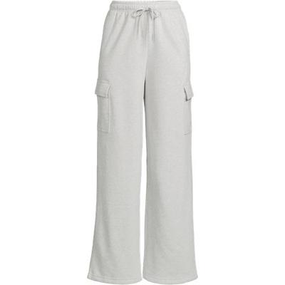 Serious Sweats Wide Leg Cargo Joggers, Women, size: 14-16, regular, Grey, Cotton-blend/Poly-blend, by Lands' End