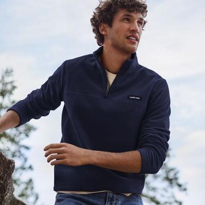 Anyweather™ Half Zip Fleece Top, Men, size: 38-40, regular, Blue, Polyester, by Lands' End