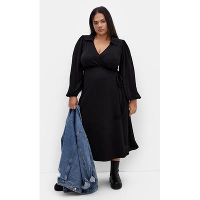 Plus Size Women's Arizona Wrap Dress - black by City Chic in Black (Size 26 W)