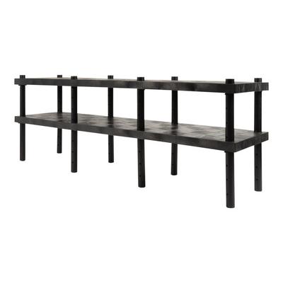 SPC Industrial Work-Bench 96" x 24" x 36" Adjustable 2-Shelf Solid-Top Workbench AWT9624