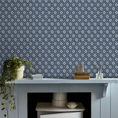 Vliestapete LAURA ASHLEY "Whitebrook", blau, B:0,52m H:10m L:10m, Vlies, Tapeten, 10mx52cm (ca. 5m2) Image