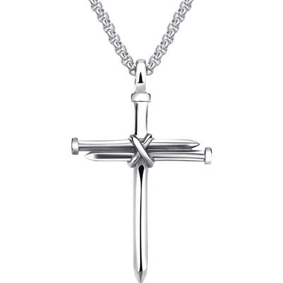 Kette mit Anhänger FIRETTI "Schmuck Geschenk Edelstahl Halsschmuck Halskette Venezianerkette Kreuz", silber (edelstahlfa