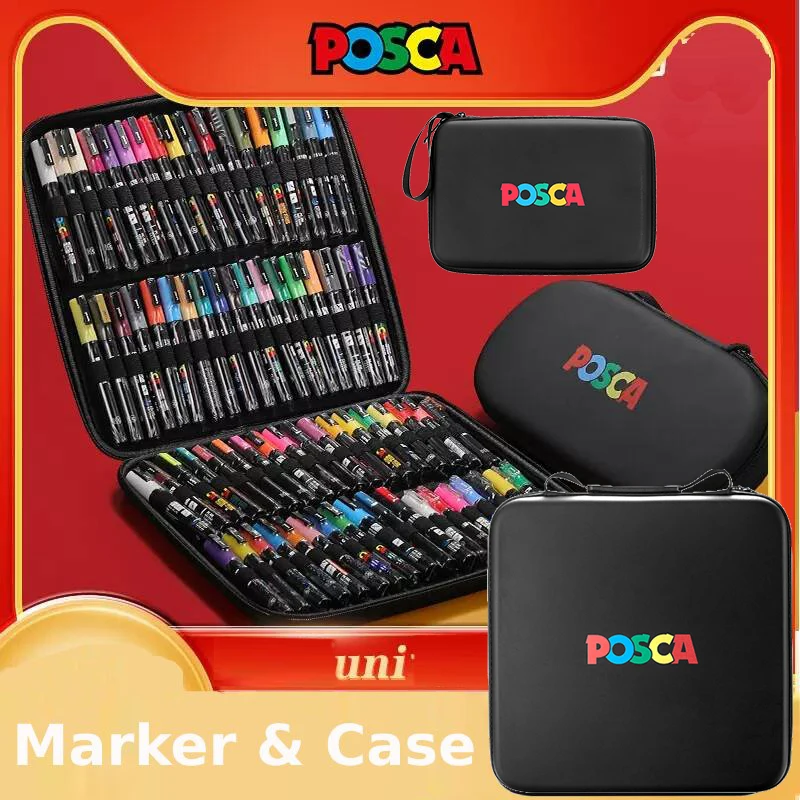 POSCA Acryl-Marker, organisiert in Taschen, 0,7–2,5 mm große Schul-Malstifte, praktisches originales japanisches professionelles Kunst-Farbzubehör