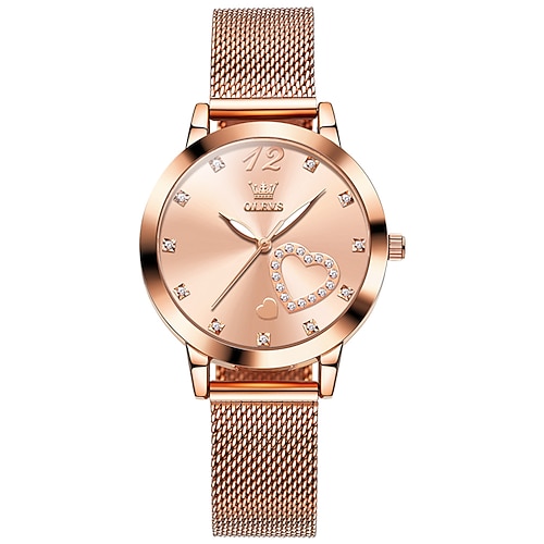 OLEVS Damen Quarz uhr Modisch Lässige Uhr Armbanduhr leuchtend WASSERDICHT Dekoration Edelstahl Beobachten Image