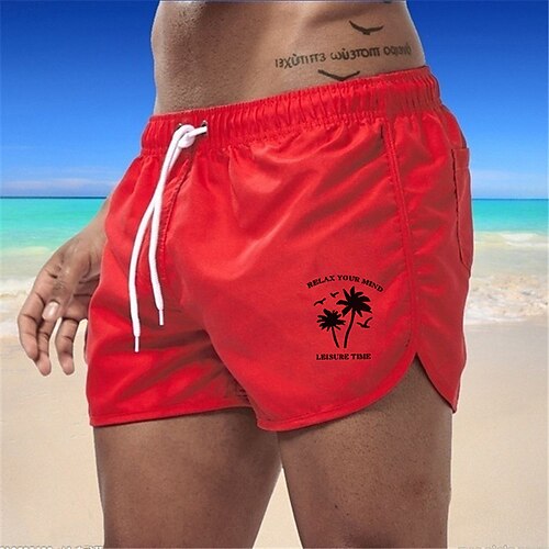 Herren Badeshorts Badehose Bedruckt Kordelzug Schnelltrocknend Boardshorts Badeanzug Surfen Strand Wassersport Sommer Image