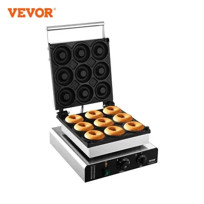 SucceBuy Electric Donut Maker Commercial Doughnut Machine with Non-stick Surface Double-Sided Heating Waffle Doughnut Machine