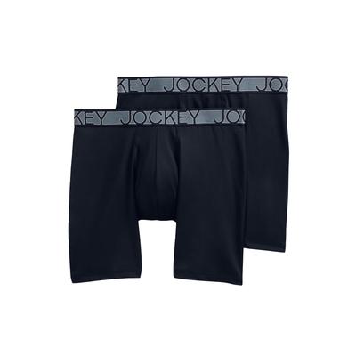 Men's Big & Tall Active Microfiber Boxer Briefs, 2-Pack by Jockey in Black (Size 3XL)
