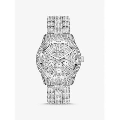 Michael Kors Oversized Brynn Pavé Silver-Tone Watch Silver One Size