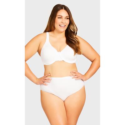 Plus Size Women's Comfort Hi Cut Brief by Avenue Body in White (Size 30/32)