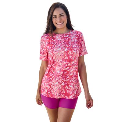 Plus Size Women's The Swim Tee by Swim 365 in Cherry Animal Abstract (Size 14/16) Rash Guard