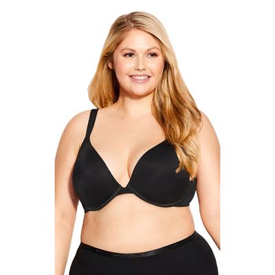 Plus Size Women's Basic Plunge Underwire Bra by Avenue Body in Black (Size 40 D)