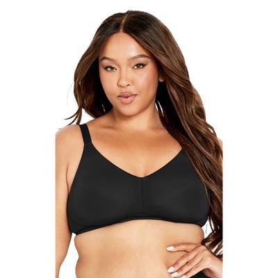 Plus Size Women's Wireless Back Smoother Bra by Avenue Body in Black (Size 44 D)