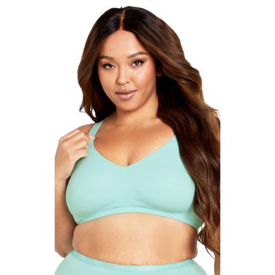 Plus Size Women's Wireless Back Smoother Bra by Avenue Body in Aqua Splash (Size 50 DDD)