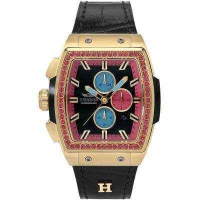 Chronograph HAEMMER GERMANY, schwarz (schwarz, schwarz), Armbanduhren, Damen, Quarzuhr, Armbanduhr,Damenuhr,Lederarmband,digital,Datum,Stoppfunktion Image