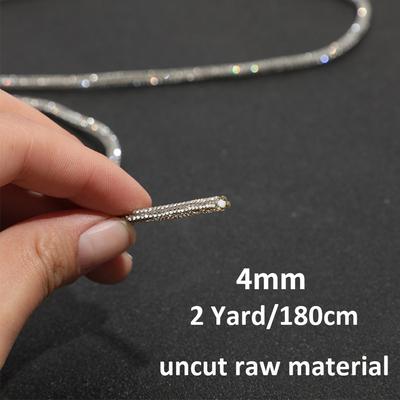 TEMU Real Drill Rope Glitter 4mm Crystal Pipeline Trim Rhinestone Rope For Bracelet Necklace Making Shoelace Bag Strap Material Decoration -beading Cords & Threads Image