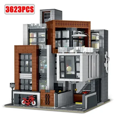 3623PCS Stadt Moderne Villa Bausteine MOC Modulare Stadt Haus Modell Bricks Set Mit Licht Street View Spielzeug Kinder Urlaub geschenke Image