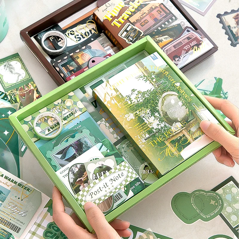 116 teile/paket Dekor Sammelalbum PET Aufkleber Materialien Papier Combo Kit DIY Junk Journal Collage Fotoalbum Vintage Aufkleber Image