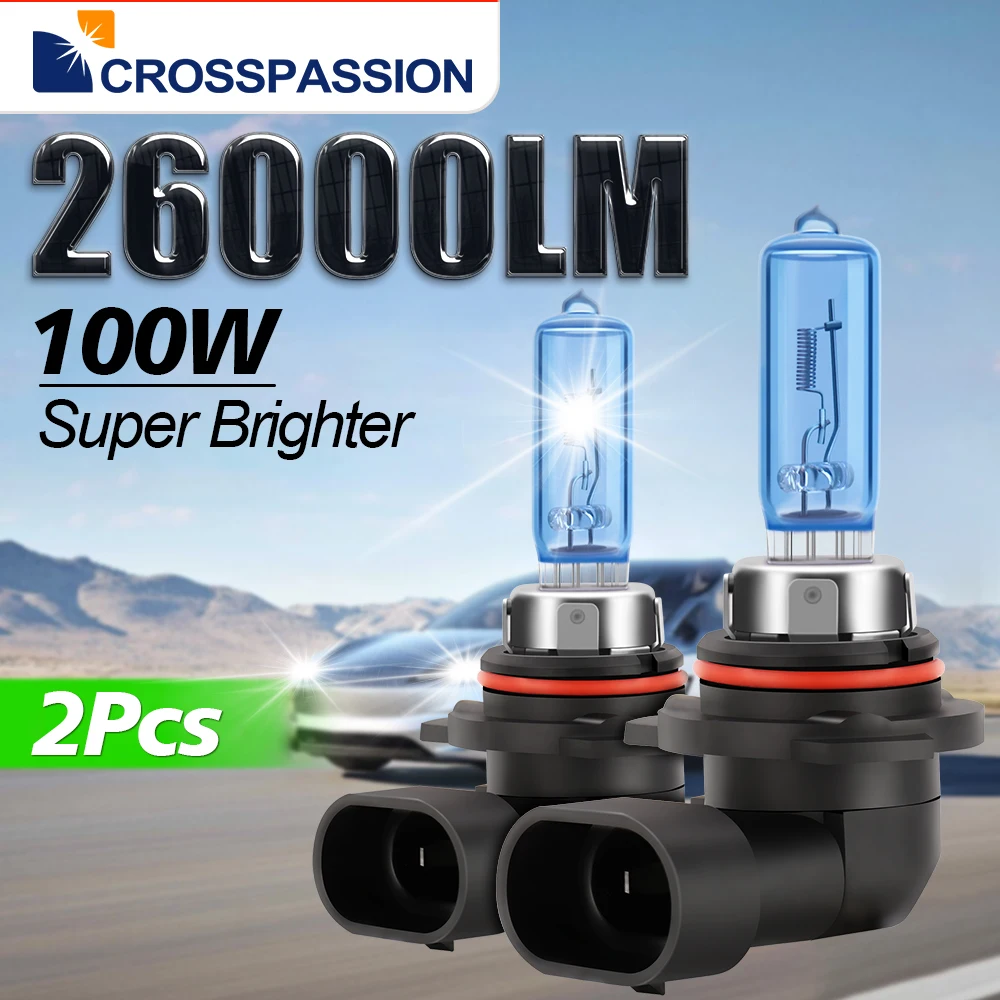 2PCS 26000LM Halogen Lichter 100W H1 H4 H7 H9 H11 9005 HB3 9006 HB4 9007 9012 Auto halogen Scheinwerfer Lampen 6000K 12V Auto Lampen