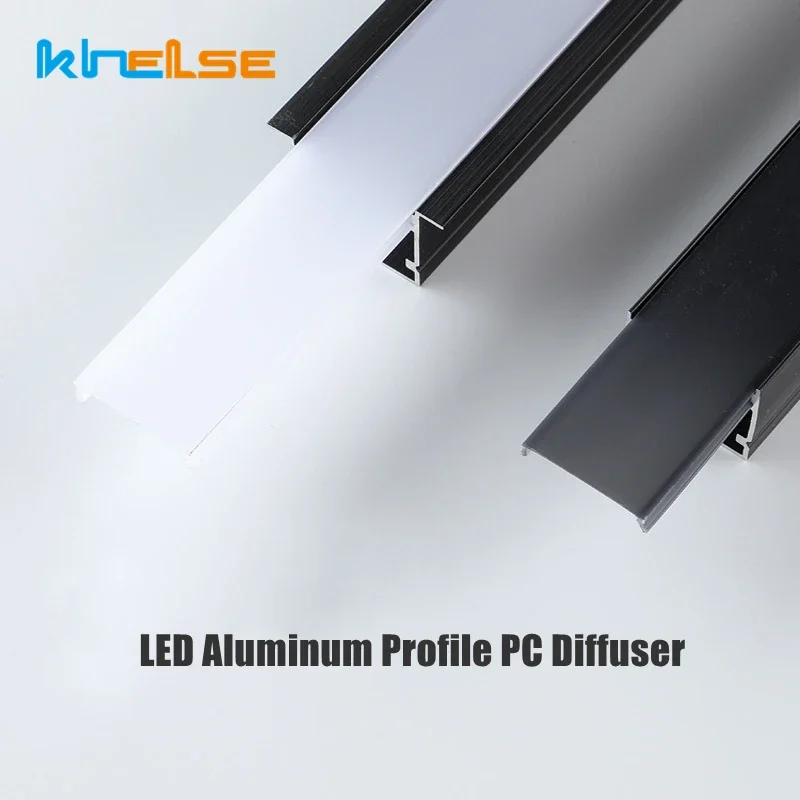 0,5 m LED-Aluminium-Profil-Diffusor, milchig weiß, schwarz, PC-Abdeckung für U/V/W/Y-förmiges Kanal, Hartbalken-Streifenlicht, ersetzt Lampenschirm