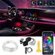 Strisce luminose ambientali per interni auto a LED Kit di illuminazione al neon per atmosfera in fibra ottica RGB con telecomando APP Lampade decorative automatiche