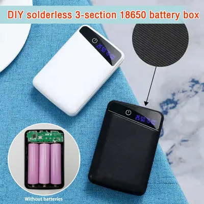 3*18650 Battery Power Bank Case with 3 USB Ports Free Welding DIY Battery Holder Storage Box Phone Charging Emergency Use