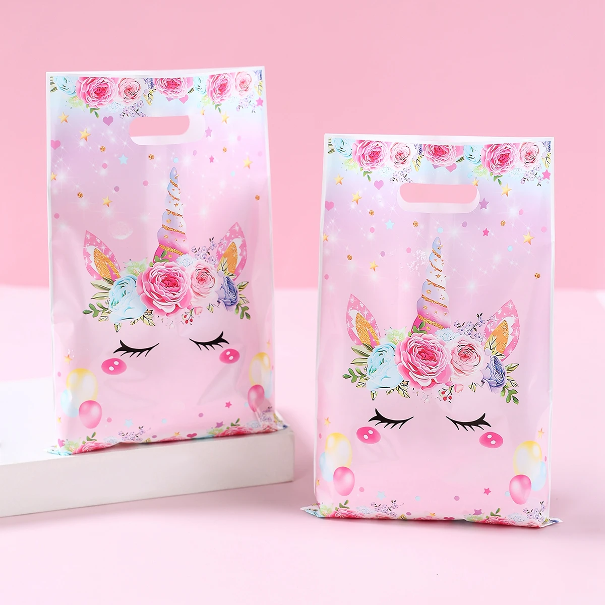 10/25/50 stücke Handtasche Süßigkeiten Taschen Einhorn Geburtstag Party Decor Kinder Geschenk Verpackung Tasche 1. Geburtstag Baby Dusche mädchen Party Liefert Image