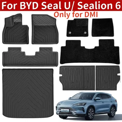 For BYD Seal U / Sealion 6 Song Plus DMI 2021-2025 TPE Floor Mats and Cargo Liner, All Weather Floor