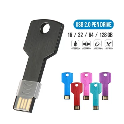 JASTER High Speed Key Pen Drive 128GB 64GB Metall USB-Flash-Laufwerk 32GB Bunte kreative Geschenk Memory Stick 16GB Für Laptop U Disk Image