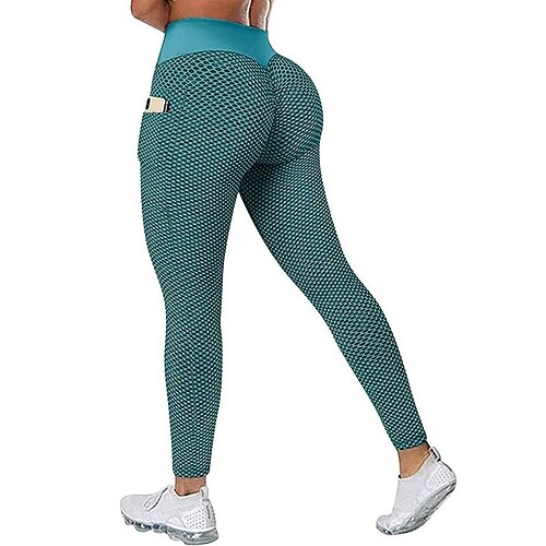 Per donna Pantaloni da yoga Leggings da yoga Tasca Base Sollevamento glutei Controllo addominale Vita Alta Pilates Allenamento in Palestra Allenamento Leggings corti Collant Moda Nero Blu Fuschia
